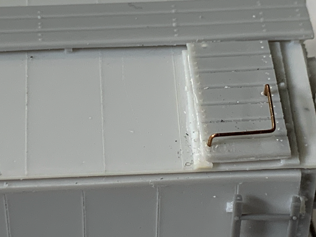 HO scale box car roof walks.
